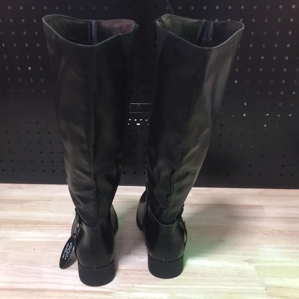 New WB Style & Co. Black Women's Mid-Calf Riding Boots
